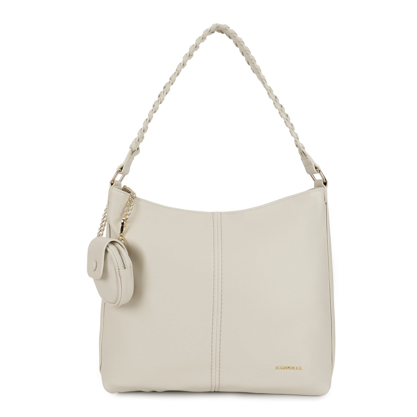 Magnolia PU Leather Women Beige Tote Bag