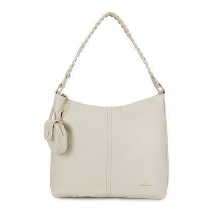 Magnolia PU Leather Women Beige Tote Bag