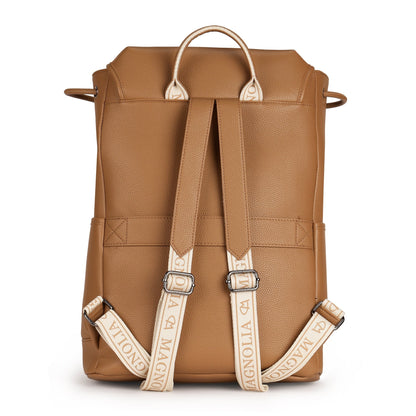 Magnolia PU Leather  Brown Backpack