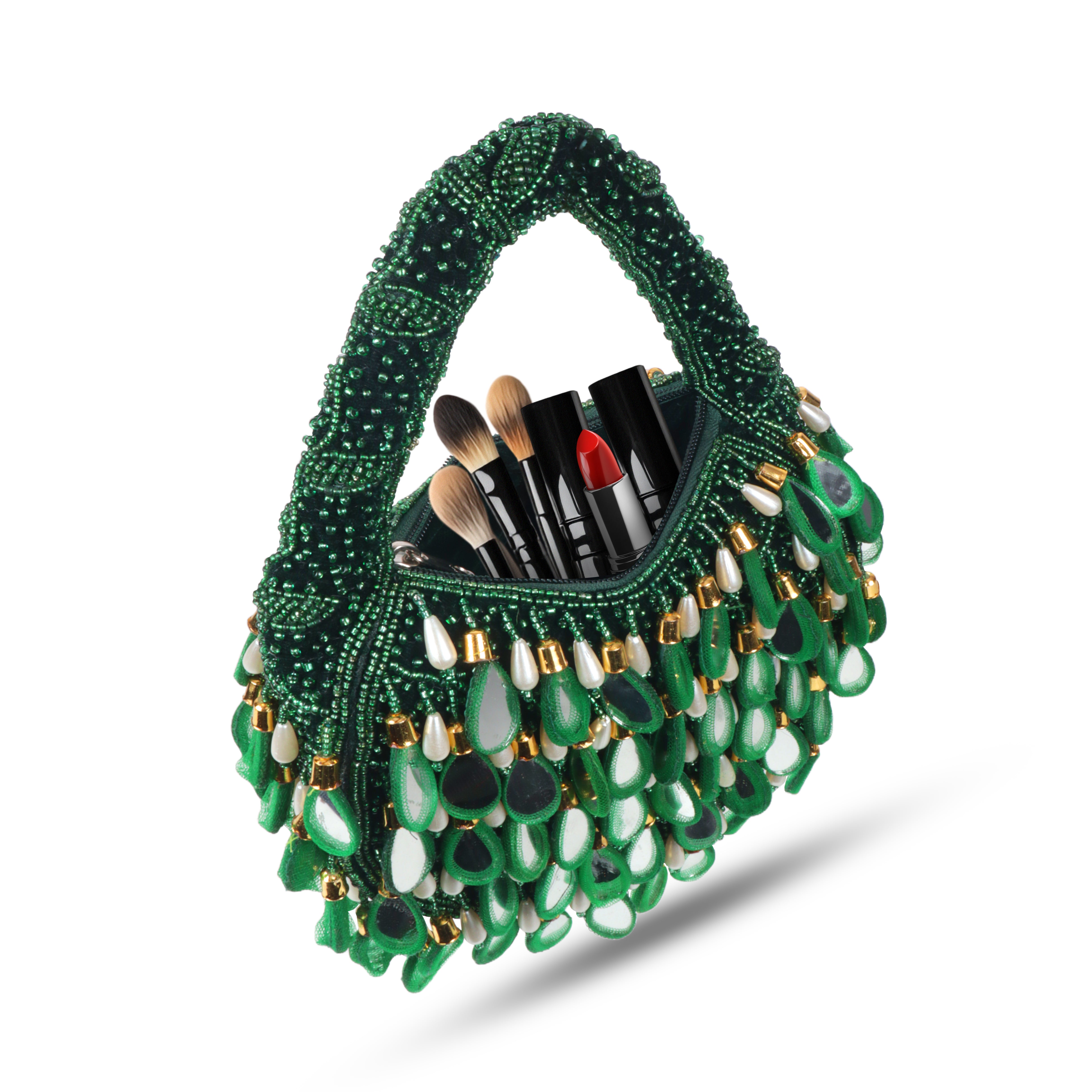 Magnolia Luxe Dark Green Velvet Clutch – Bridal, Festive & Party Wear