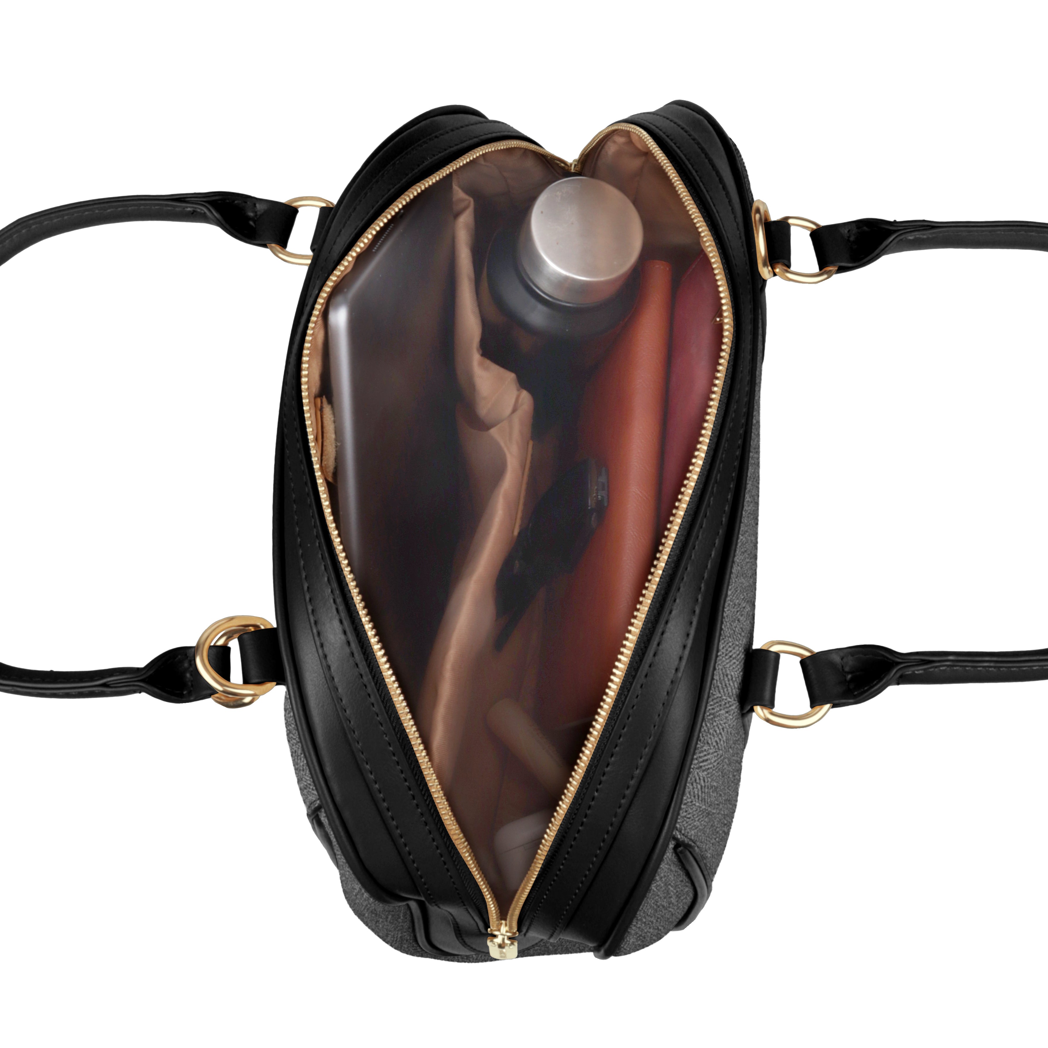 Magnolia Elegant Leatherette Handbag for Women with Detachable Strap