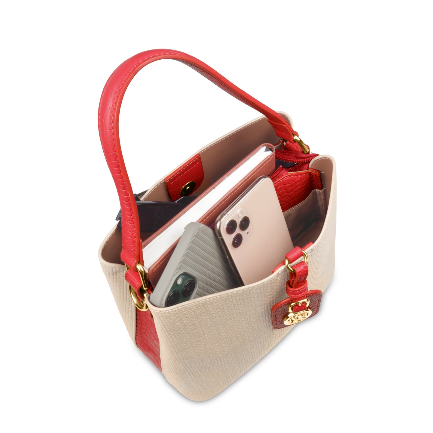 Fashionable Structured Handbag with Dual Handles