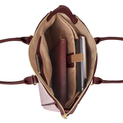 Magnolia Stylish Textured Handbag for Women - Elegant Shoulder Tote with Detachable Strap