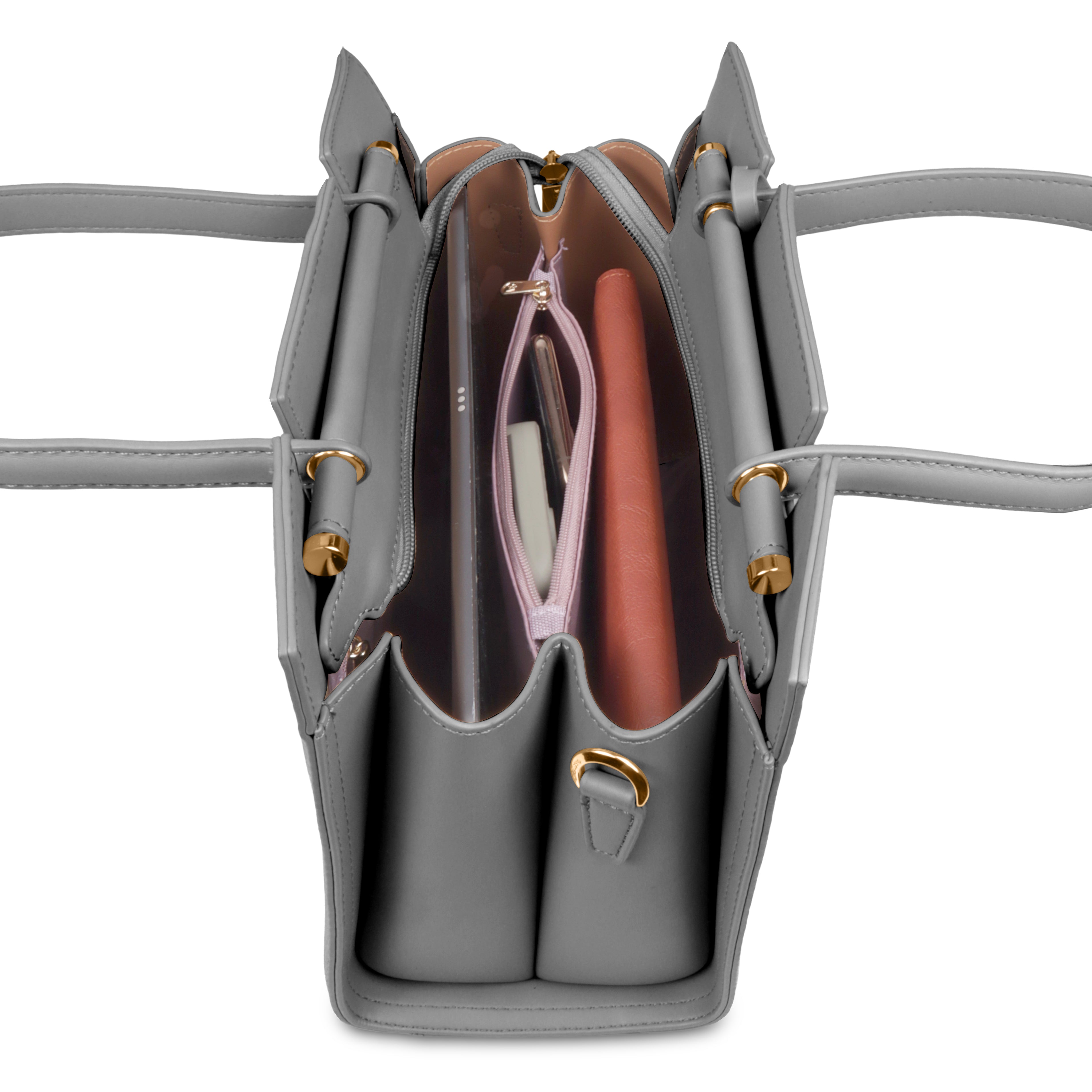 Magnolia Women’s Handbag – 9.5L Spacious Faux Leather Tote in Gray