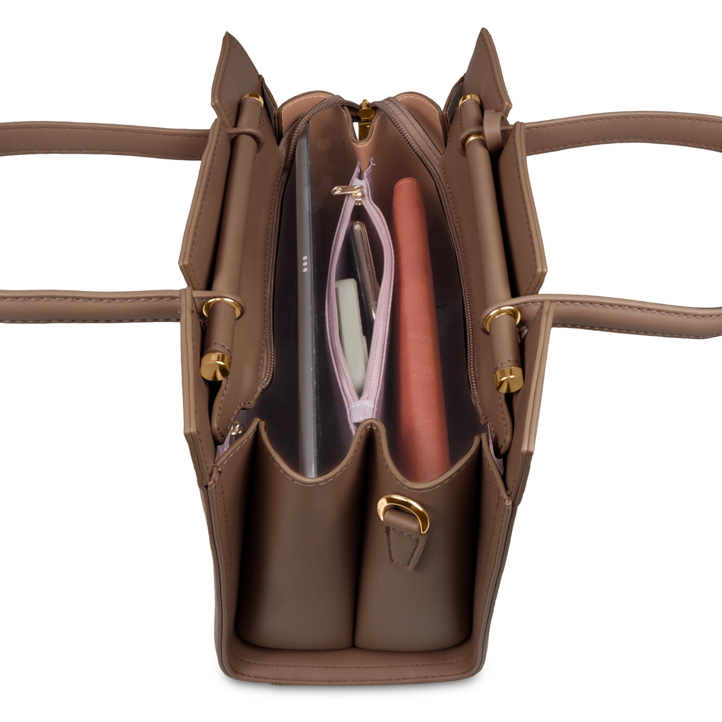 Magnolia Women’s Handbag – 9.5L Spacious Faux Leather Tote in Brown