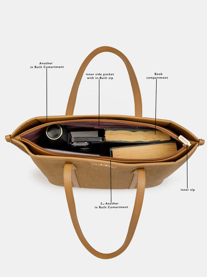 Magnolia Tote Bag – Stylish & Spacious Handbag with PU Leather Straps