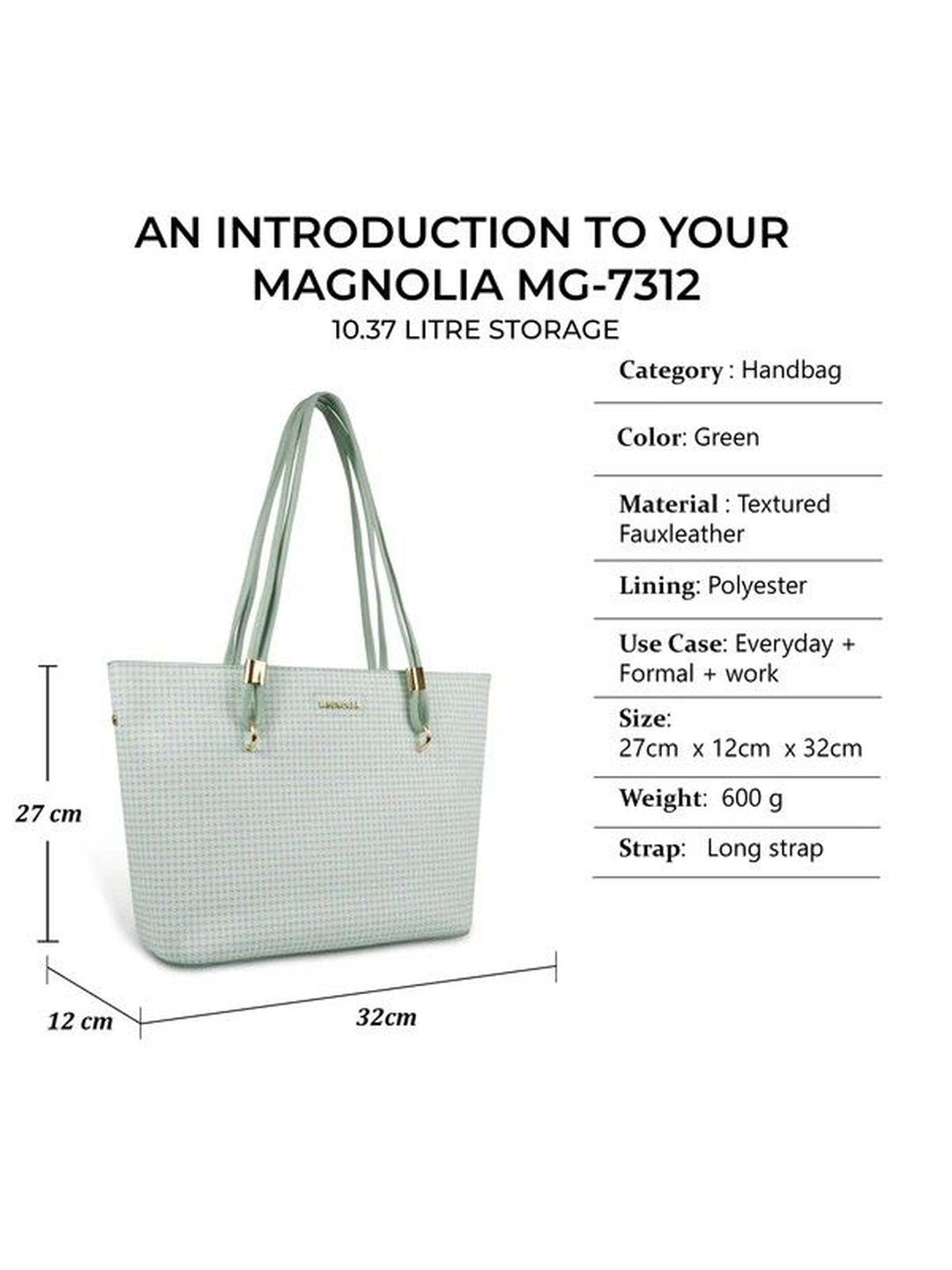 Magnolia Stylish Textured Tote Bag for Women with Spacious Compartments