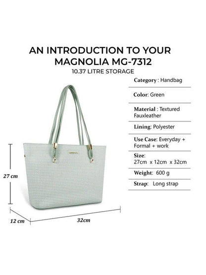 Magnolia Stylish Textured Tote Bag for Women with Spacious Compartments