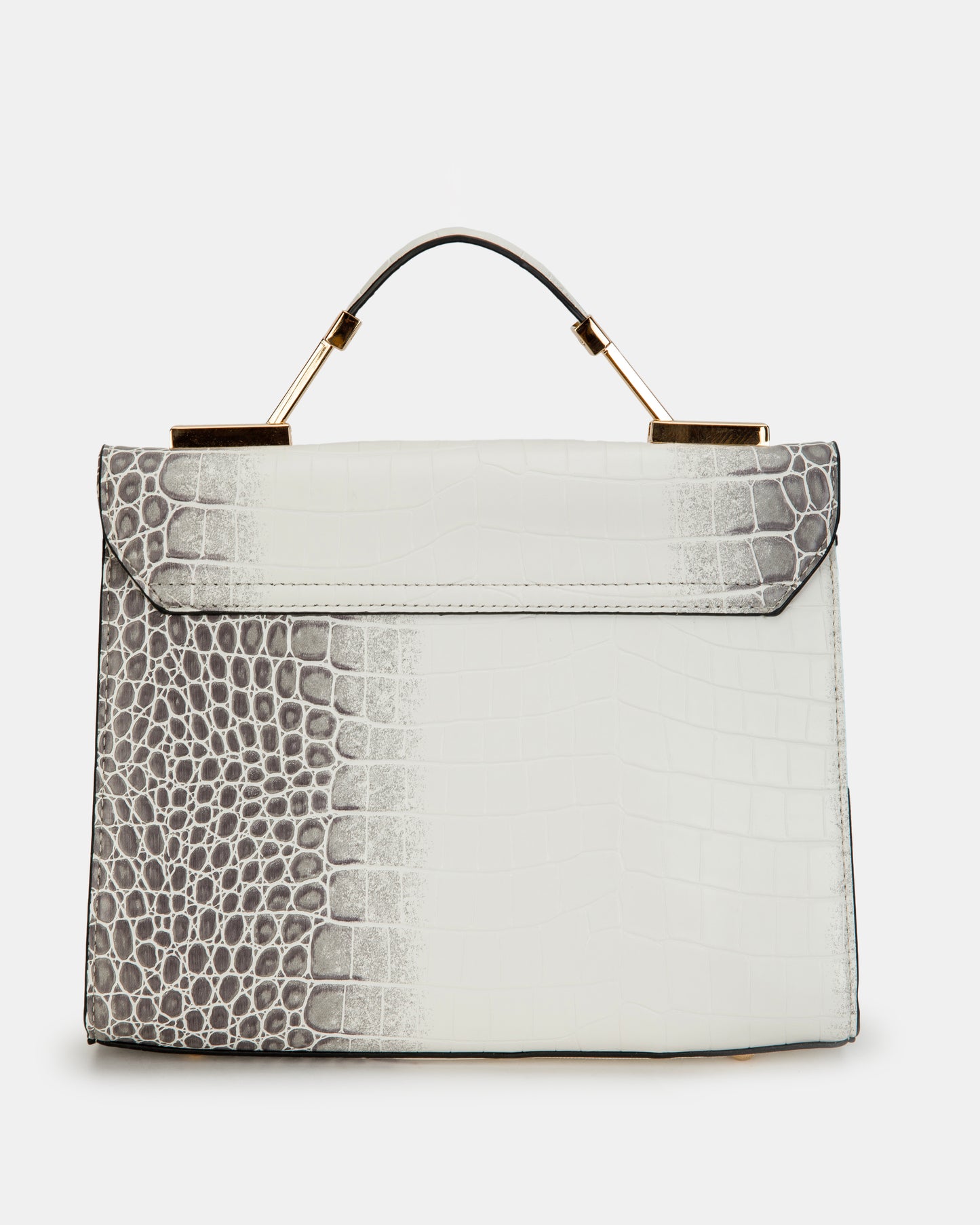 Magnolia Luxe Croco Texture Satchel – Elegant Handbag with Gold Accents