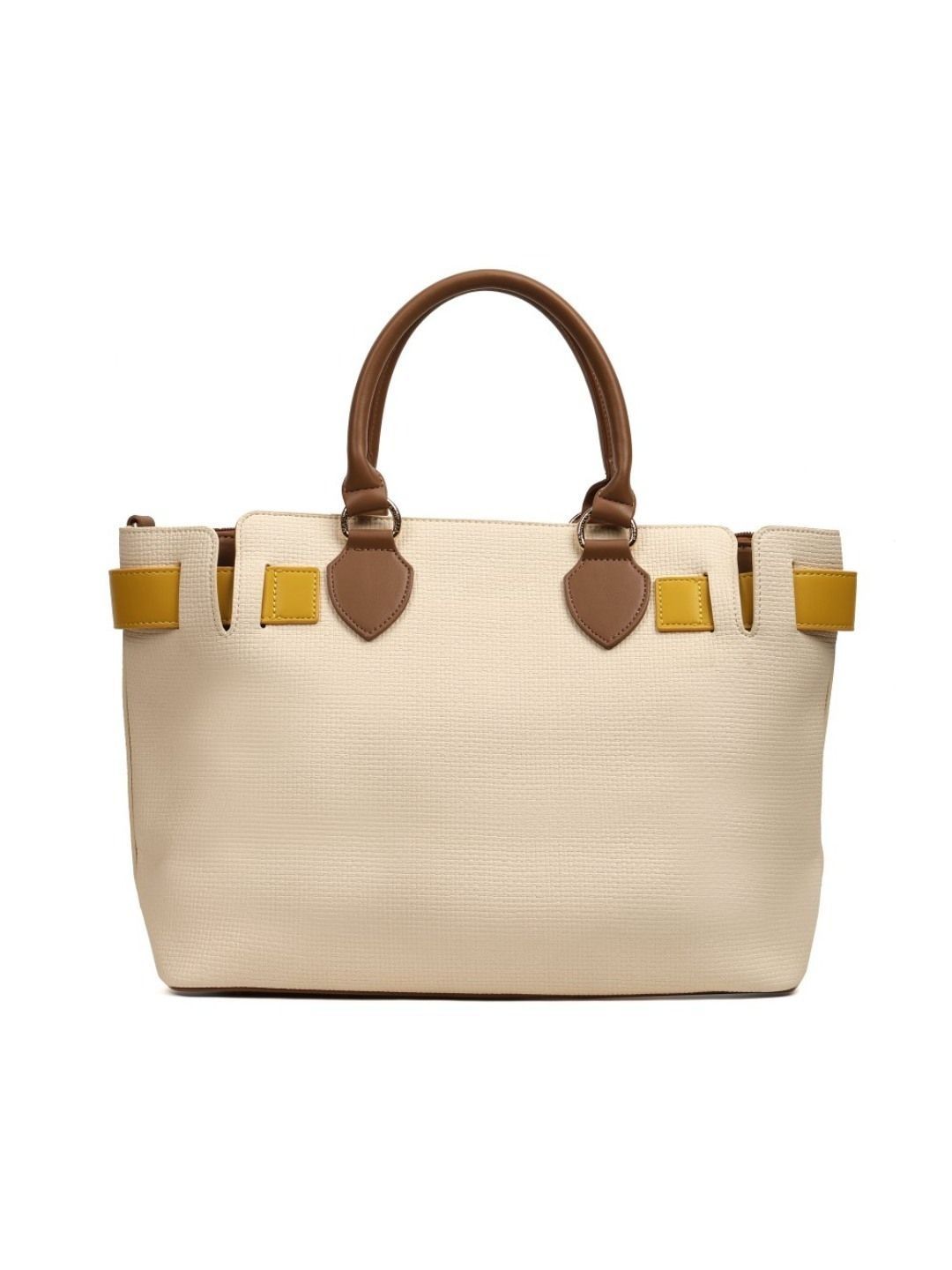Magnolia PU Leather Women Ivory Tote Bag