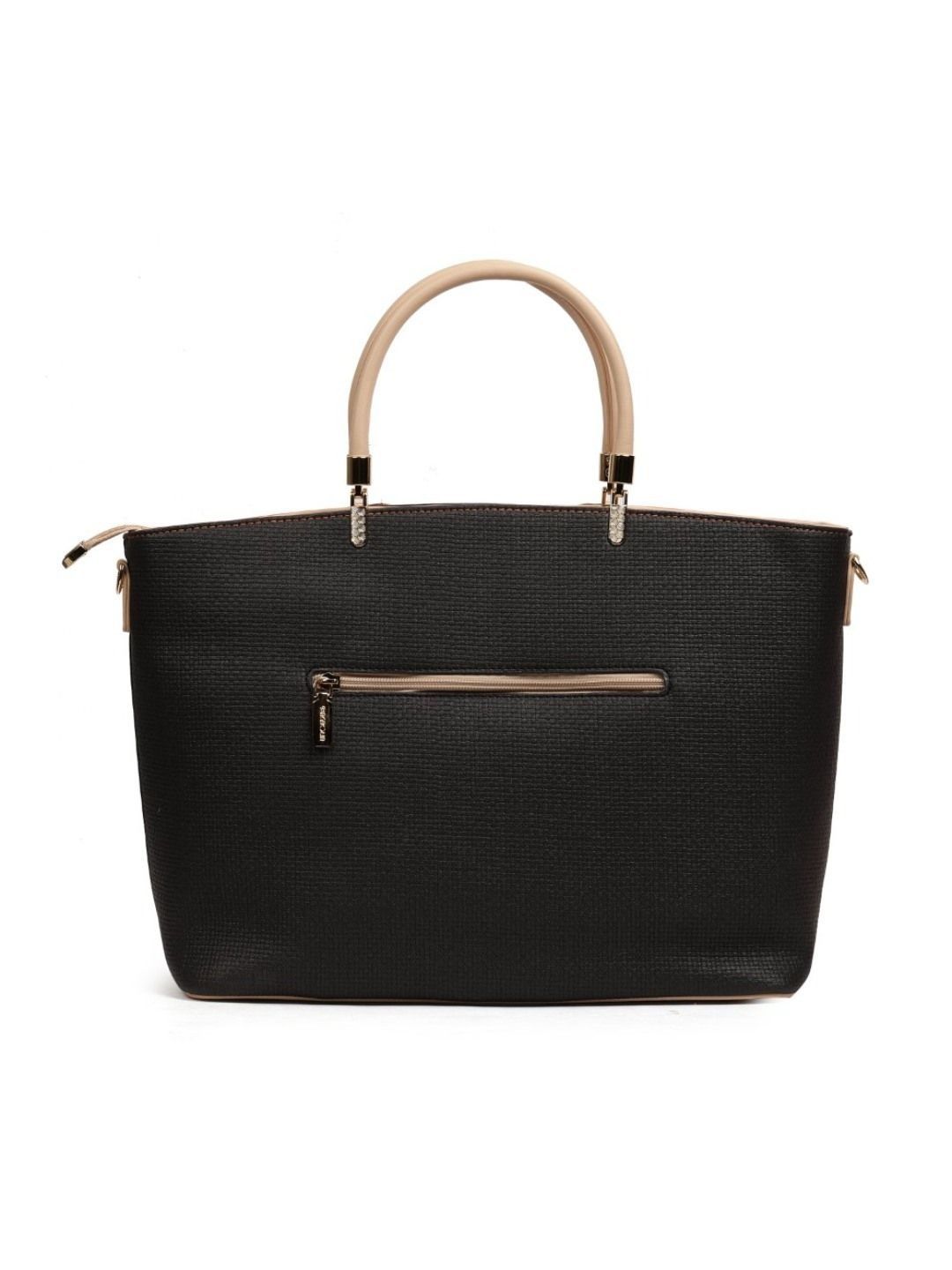 Magnolia PU Leather Women Black Tote Bag