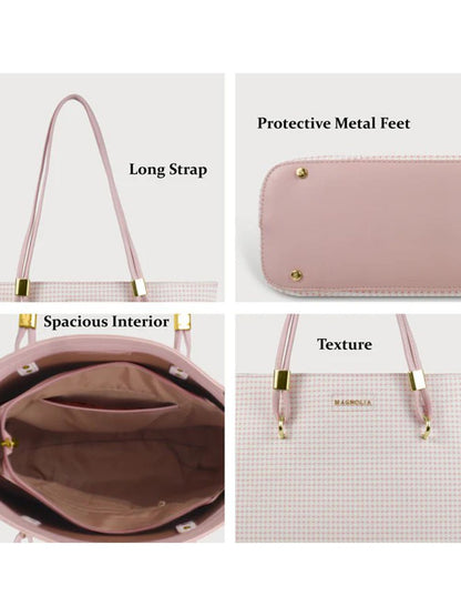Magnolia Stylish Textured Tote Bag for Women with Spacious Compartments
