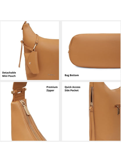 Magnolia Yellow PU Leather Solid One Size Women Tote