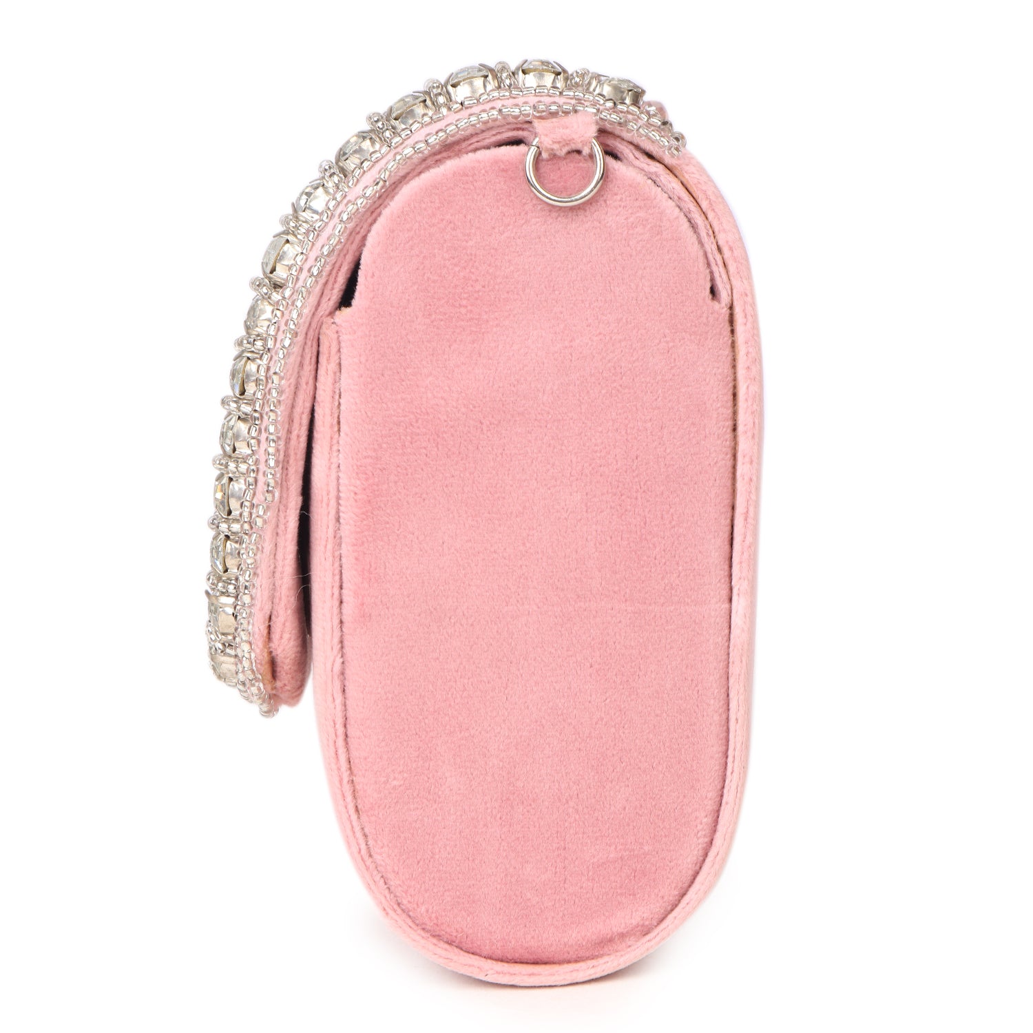 Nysa Pink Embellished Flap over Clutch Bag