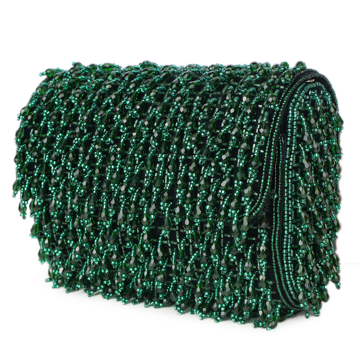 Magnolia Green Velvet Embellished Women Clutch