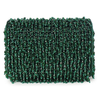 Magnolia Green Velvet Embellished Women Clutch