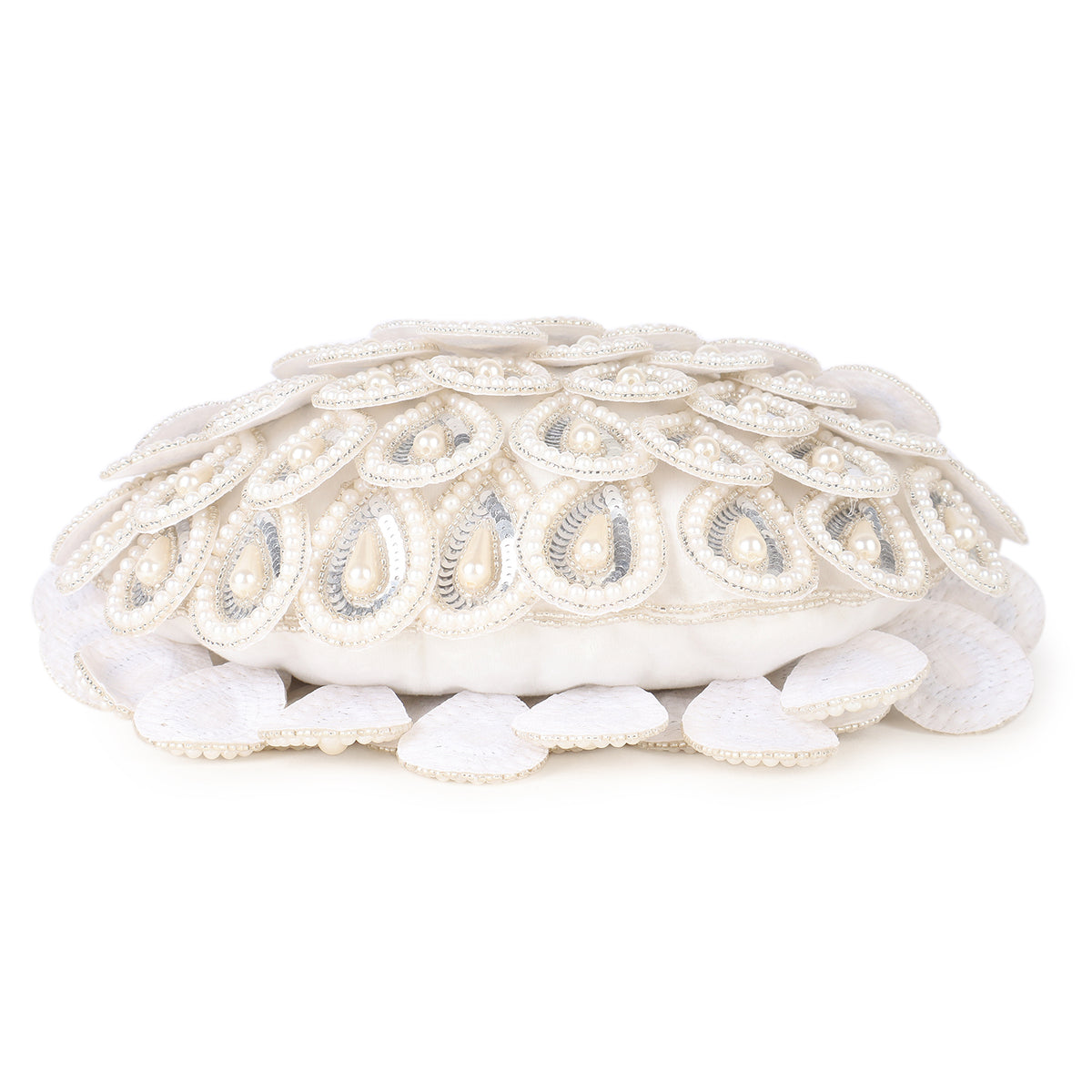 Magnolia White Velvet Embellished Men Potli