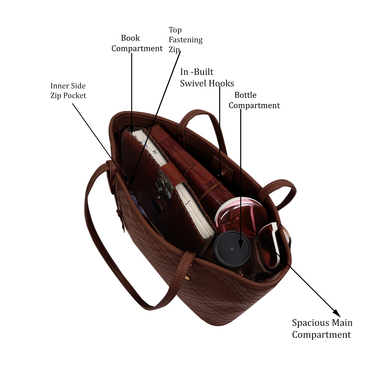 Magnolia Gia Medium Tote Bag Dark Brown