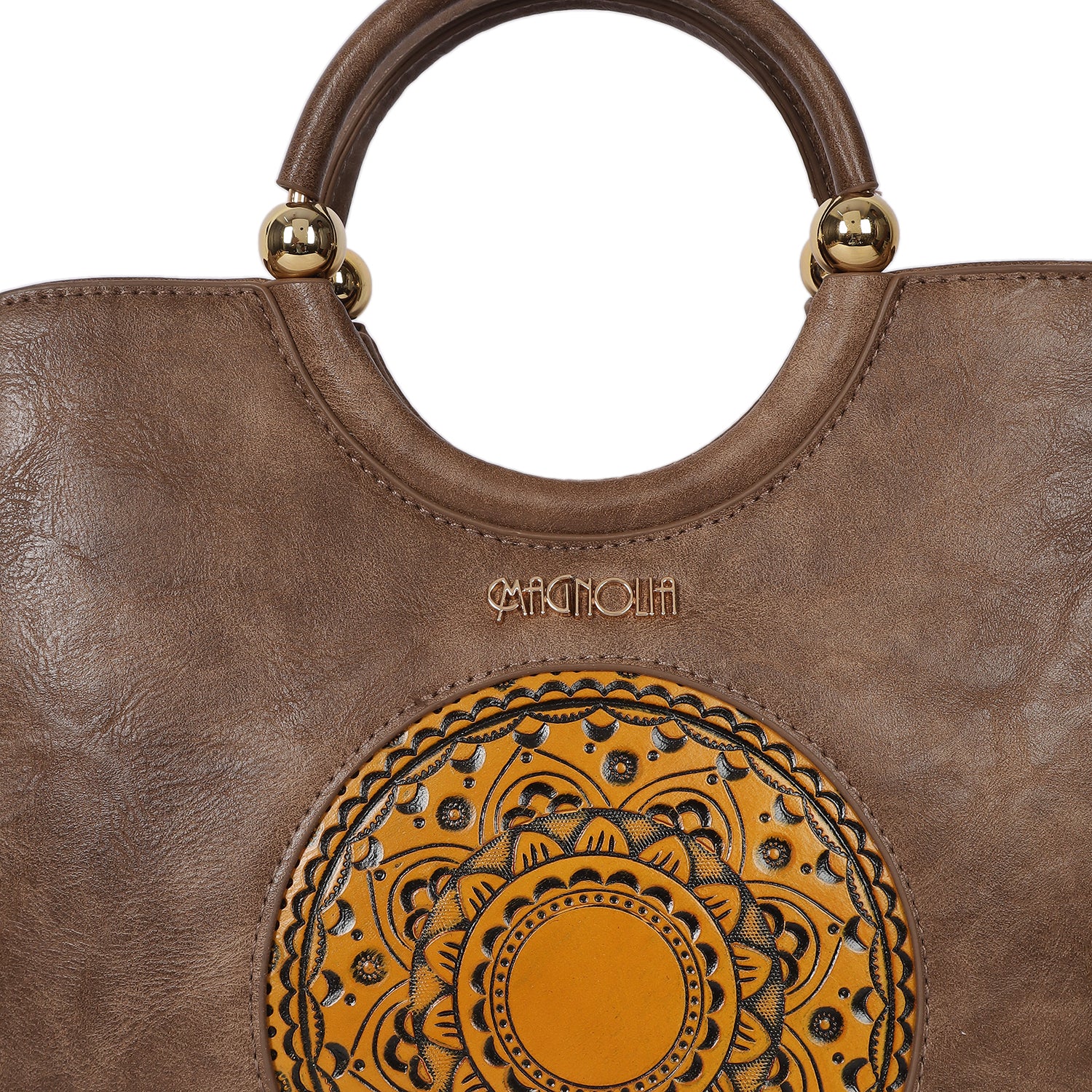 Magnolia Roch Round Handle Satchel Bag Brown