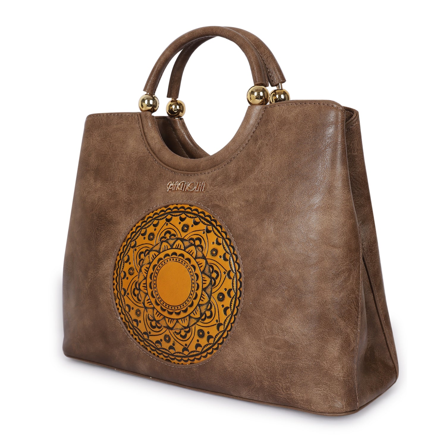 Magnolia Roch Round Handle Satchel Bag Brown