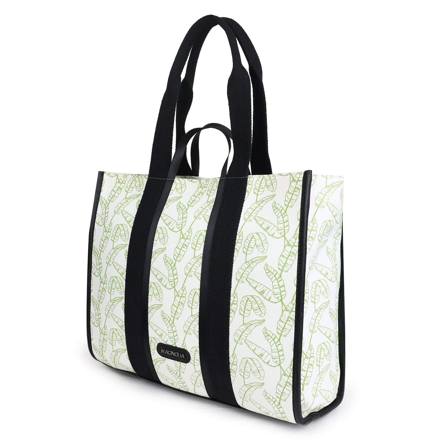 Magnolia Bianca Signature Tote Bag White & Green