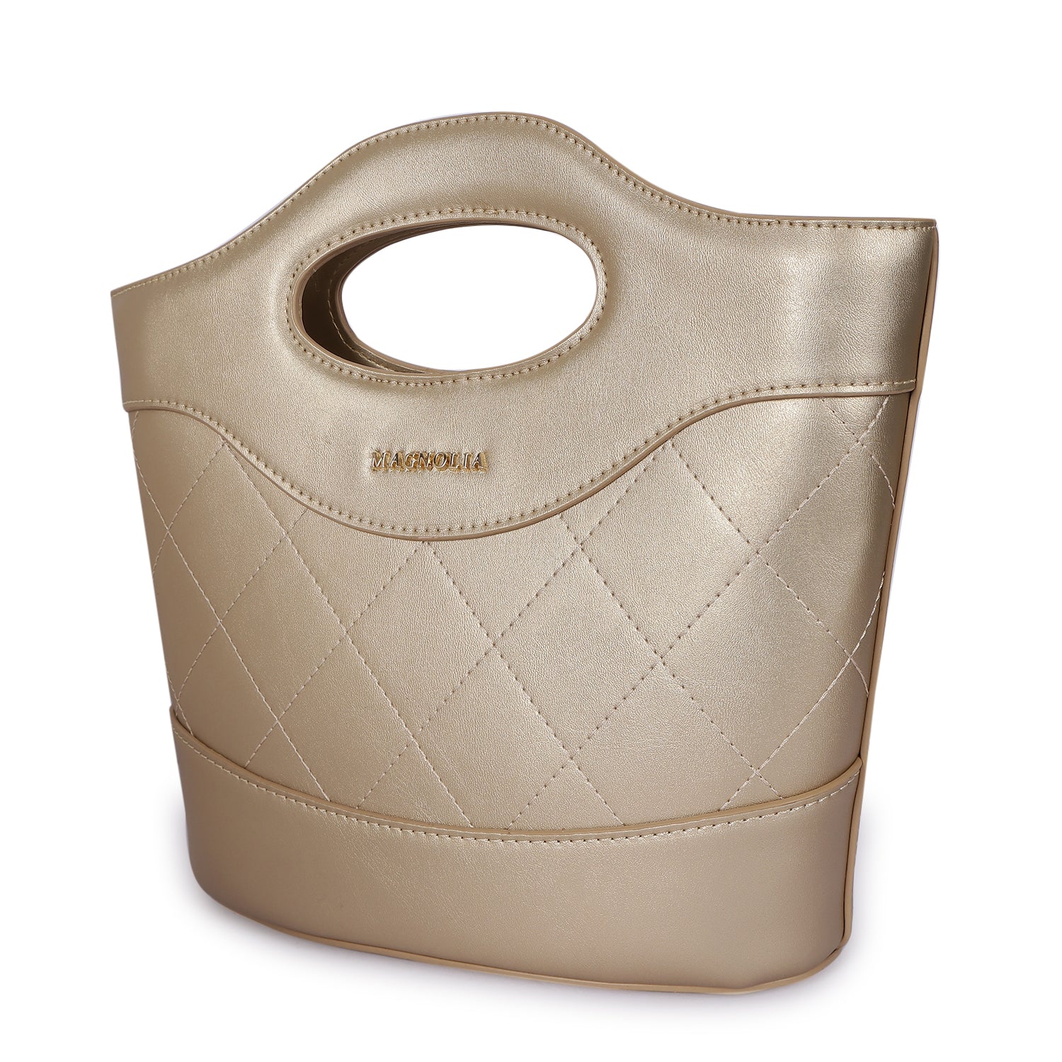 Magnolia Sophia Quilted Bucket Bag Gold