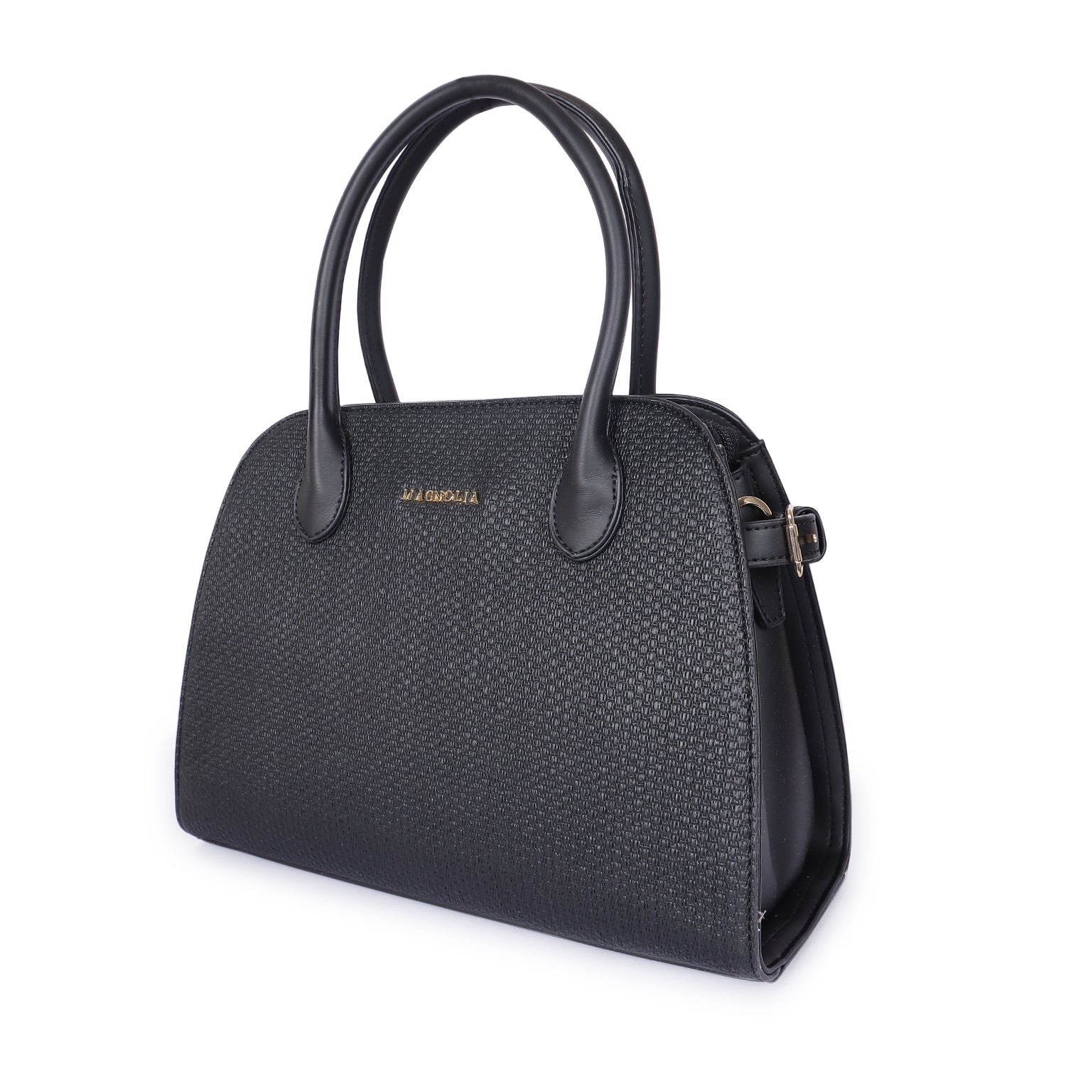 Magnolia Camille Textured Satchel Black