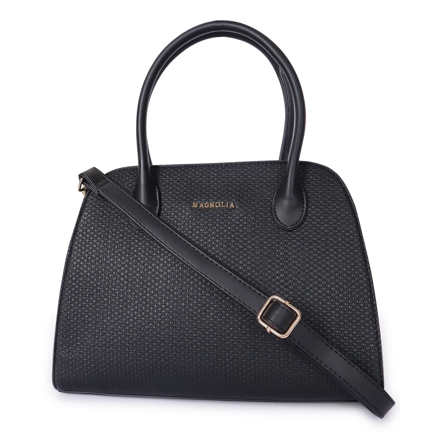 Magnolia Camille Textured Satchel Black