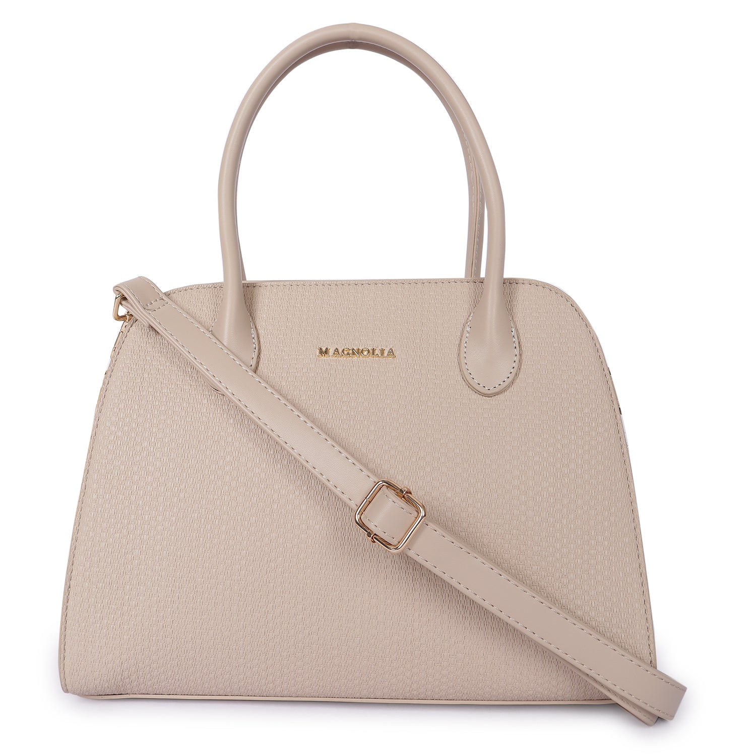 Magnolia Camille Textured Satchel Champange