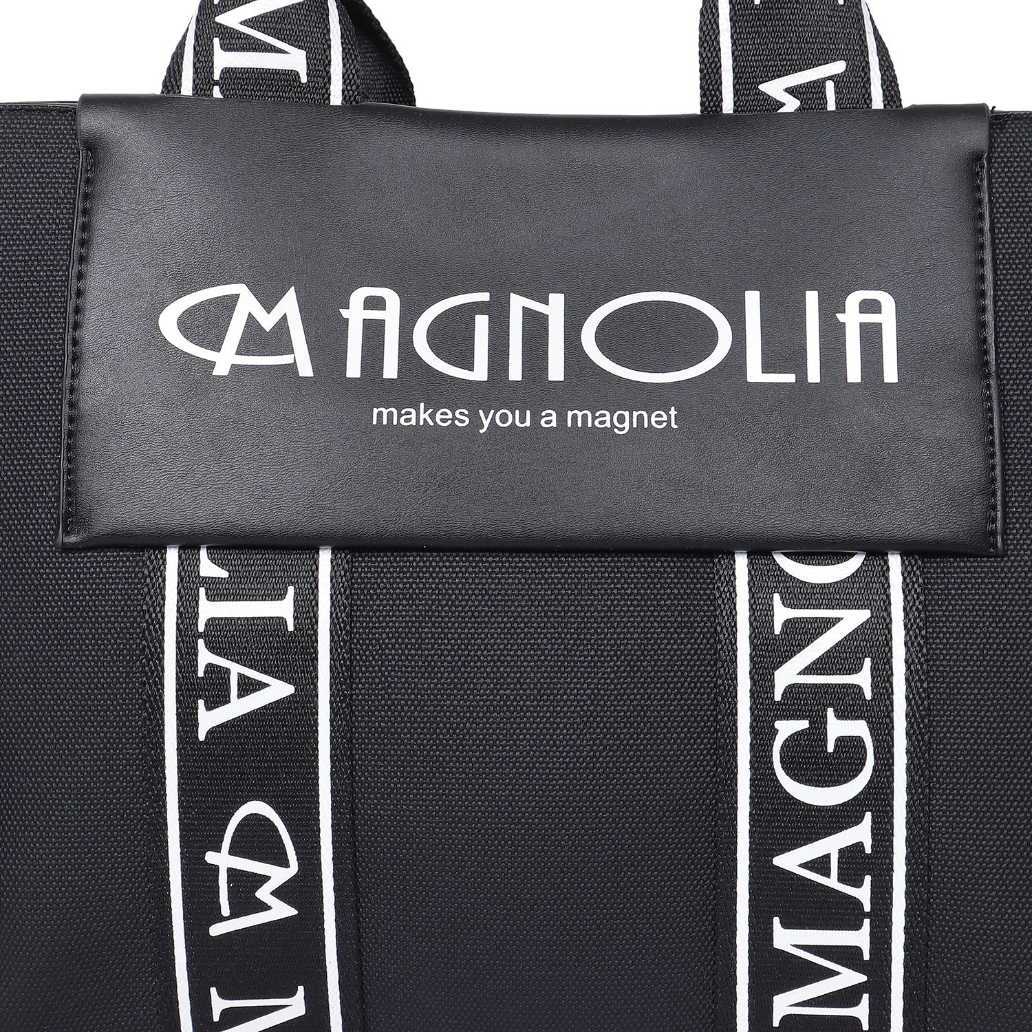 Magnolia Signature Canvas Handbag Black