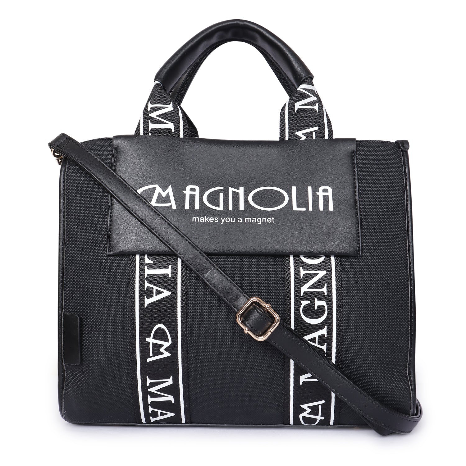 Magnolia Signature Canvas Handbag Black