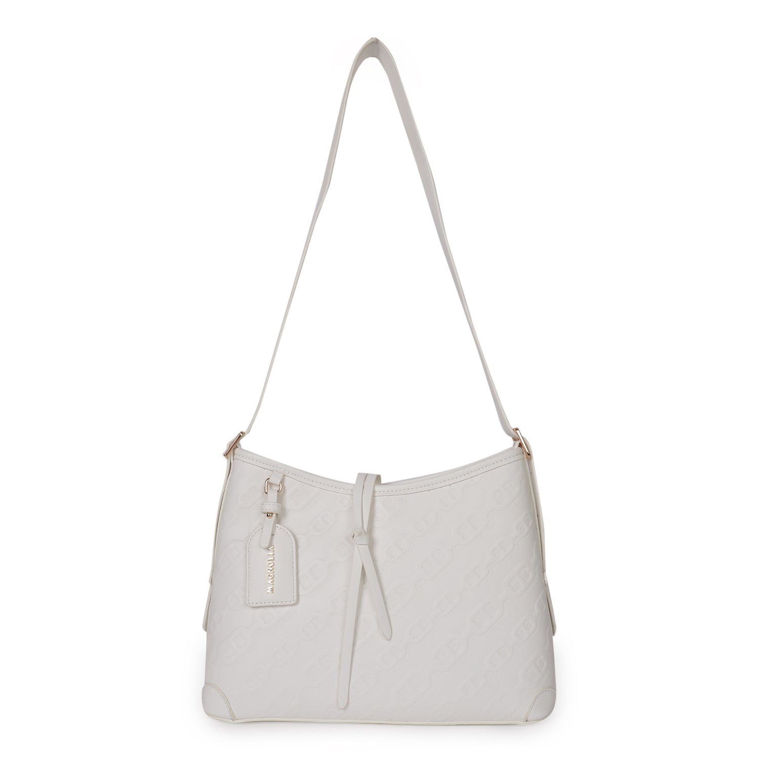 Magnolia Claire Embossed Crossbody Bag White