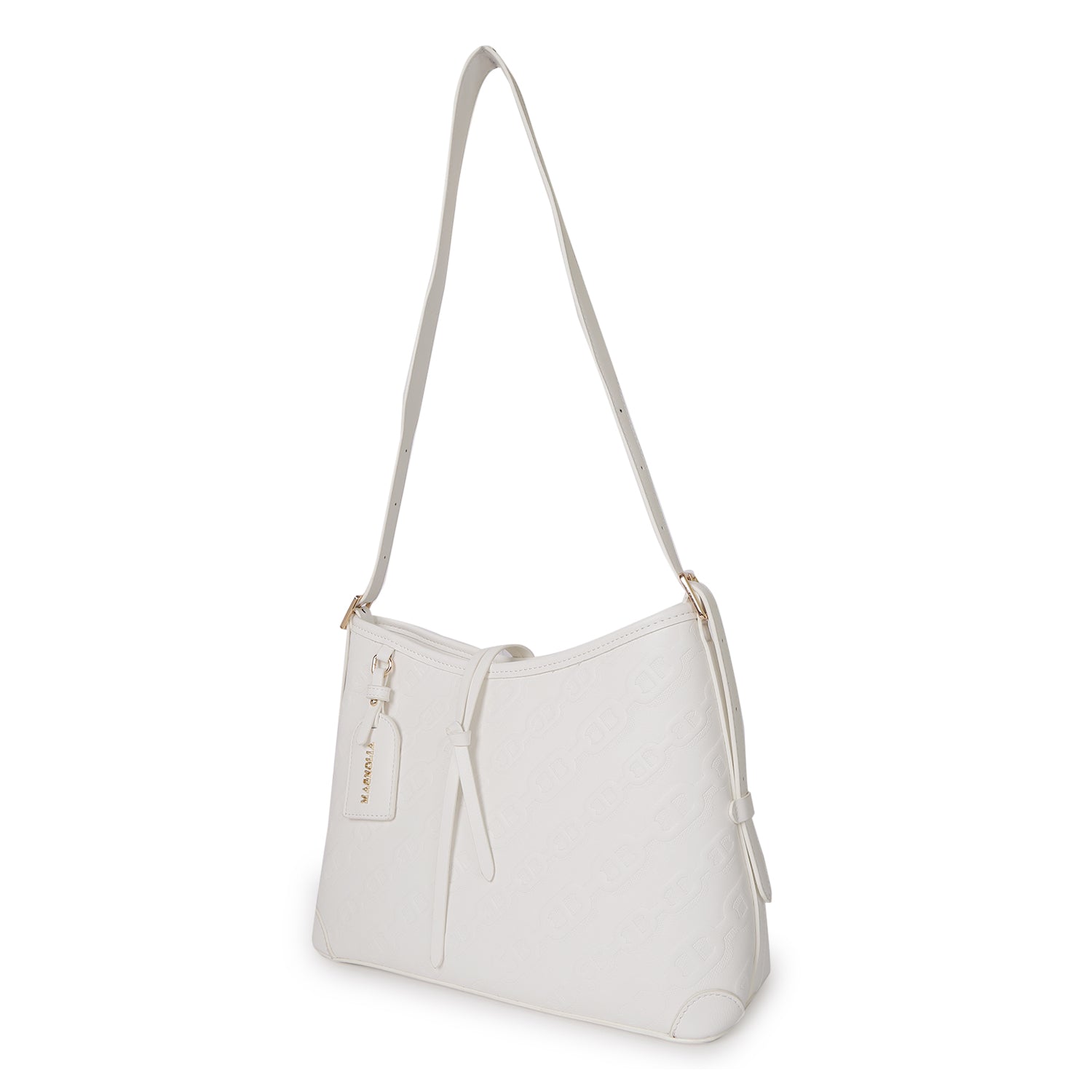 Magnolia Claire Embossed Crossbody Bag White