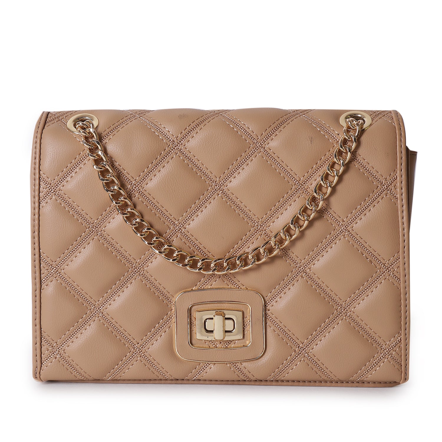 Magnolia Mia Luxe Quilted Sling Bag Caramel Brown