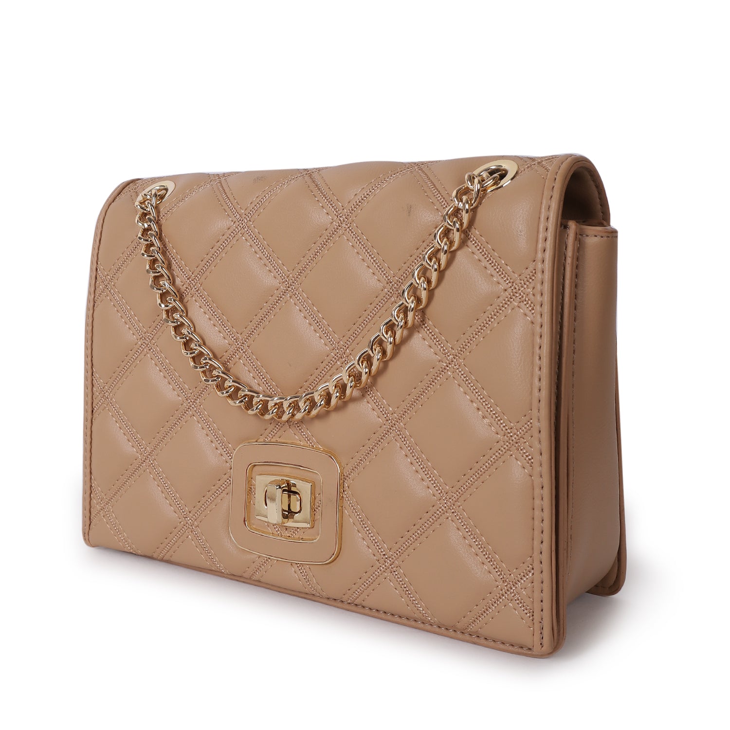 Magnolia Mia Luxe Quilted Sling Bag Caramel Brown