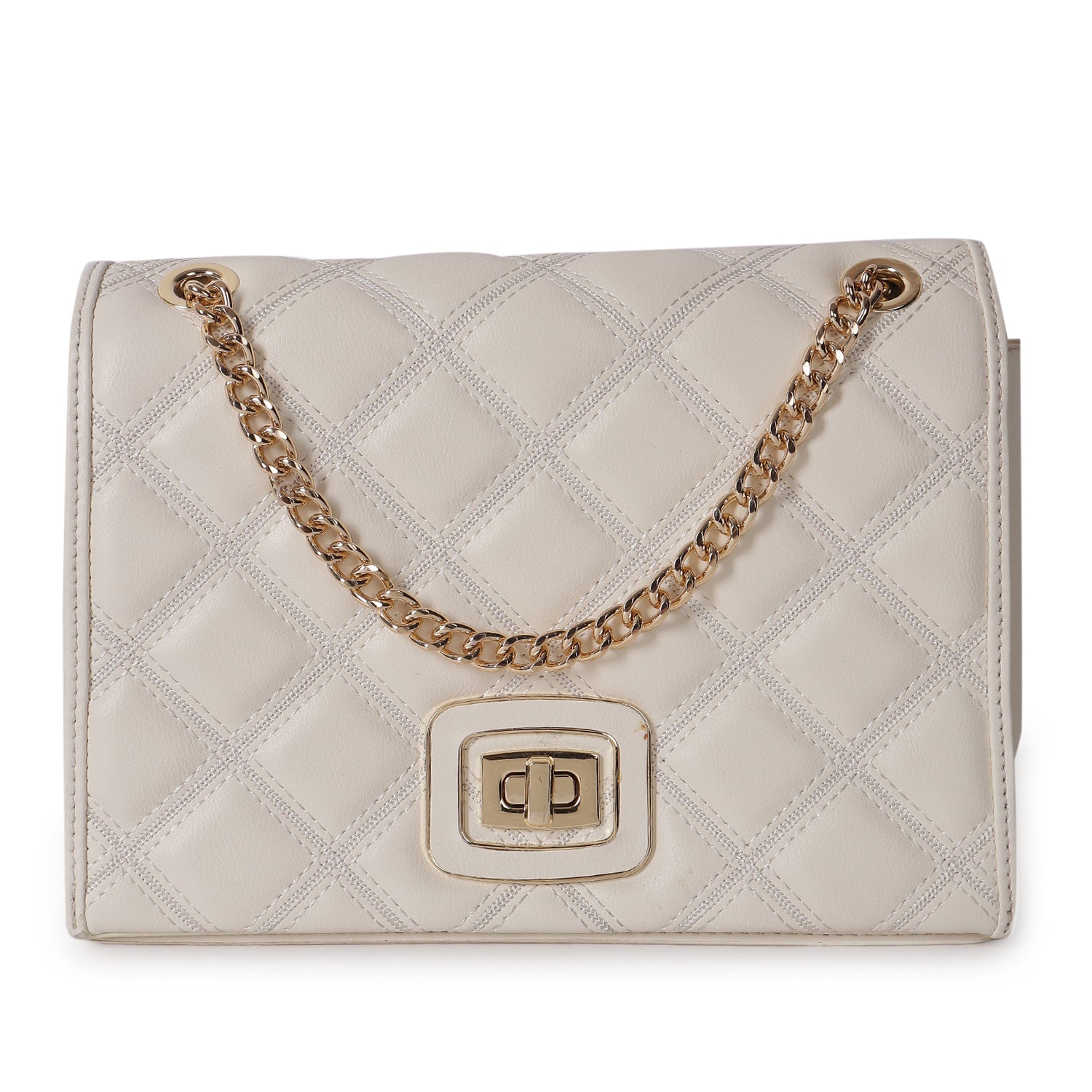 Magnolia Mia Luxe Quilted Sling Bag White