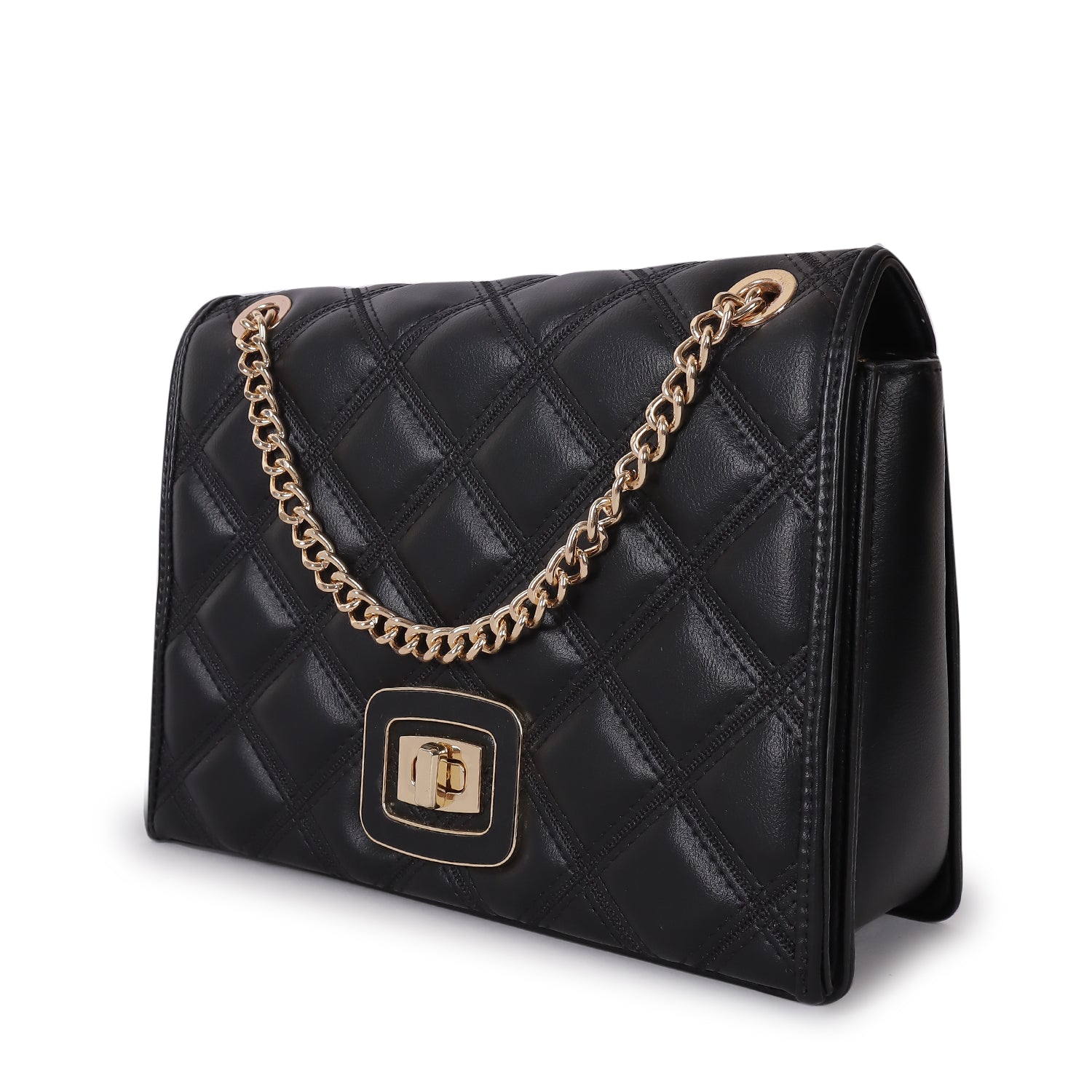 Magnolia Mia Luxe Quilted Sling Bag Black