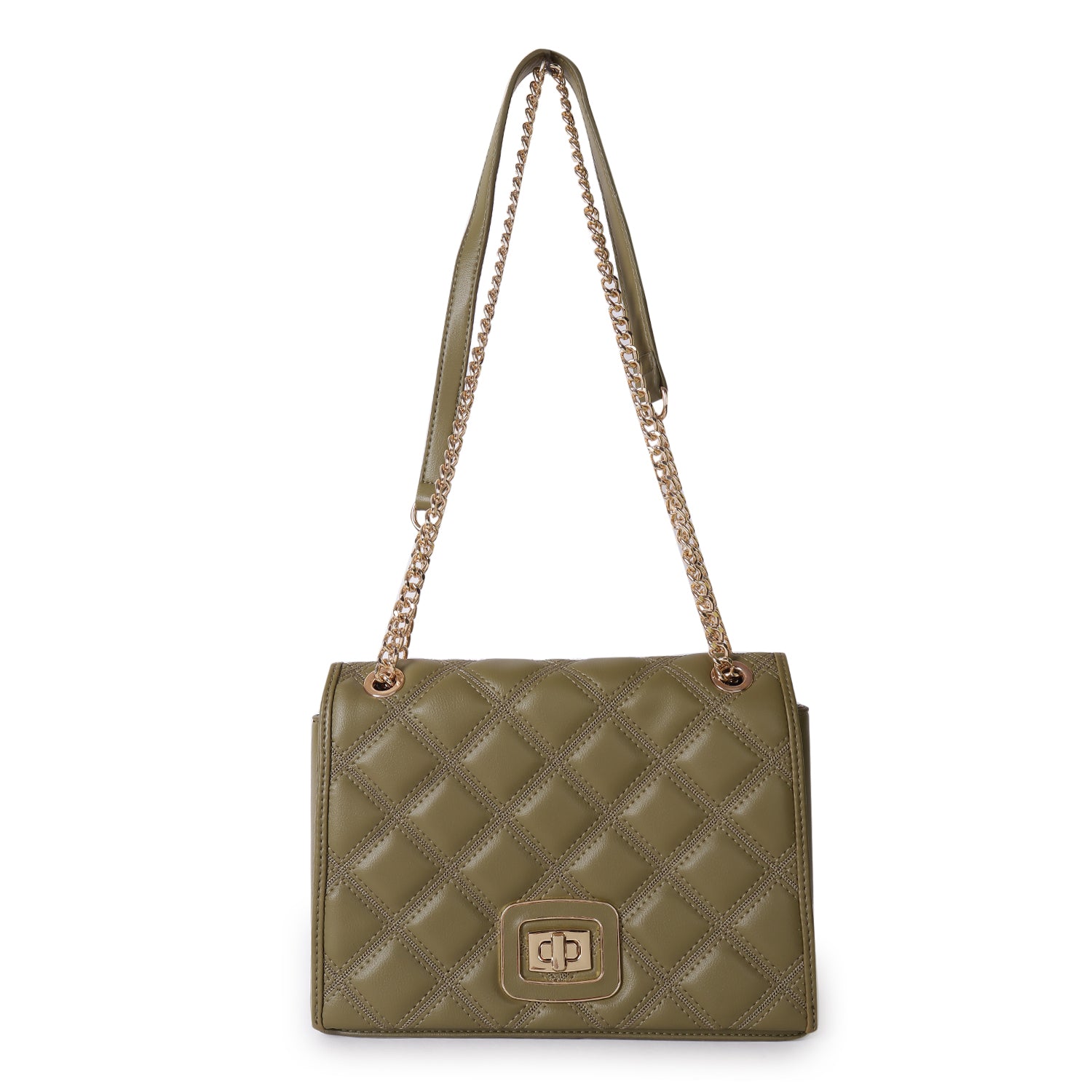 Magnolia Mia Luxe Quilted Sling Bag Moss Green