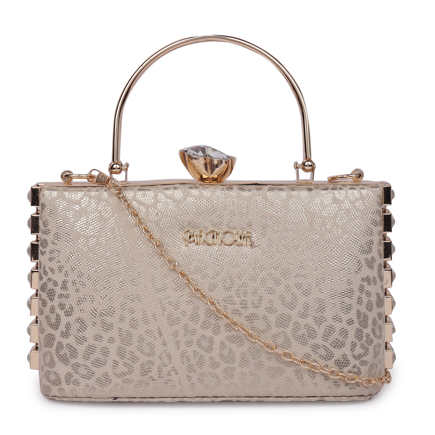 Magnolia Cheetah Print Framed Clutch