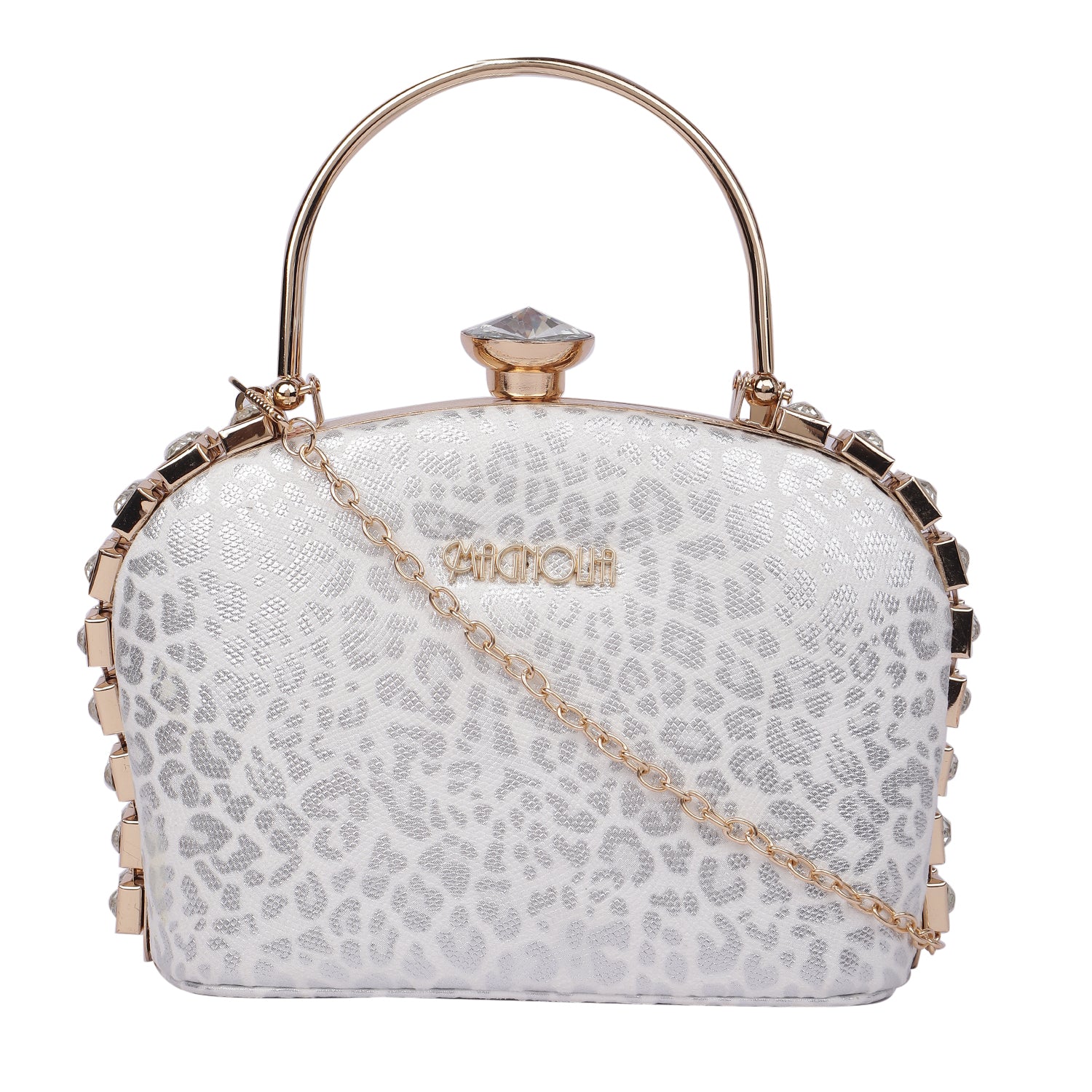 Magnolia Dazzling Cheetah Framed Clutch