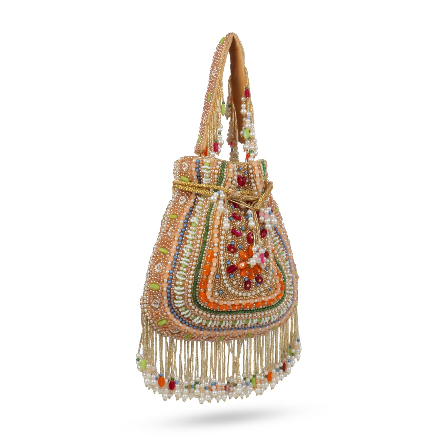 Magnolia Gold Velvet Embellished Women Potli