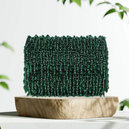 Magnolia Green Velvet Embellished Women Clutch
