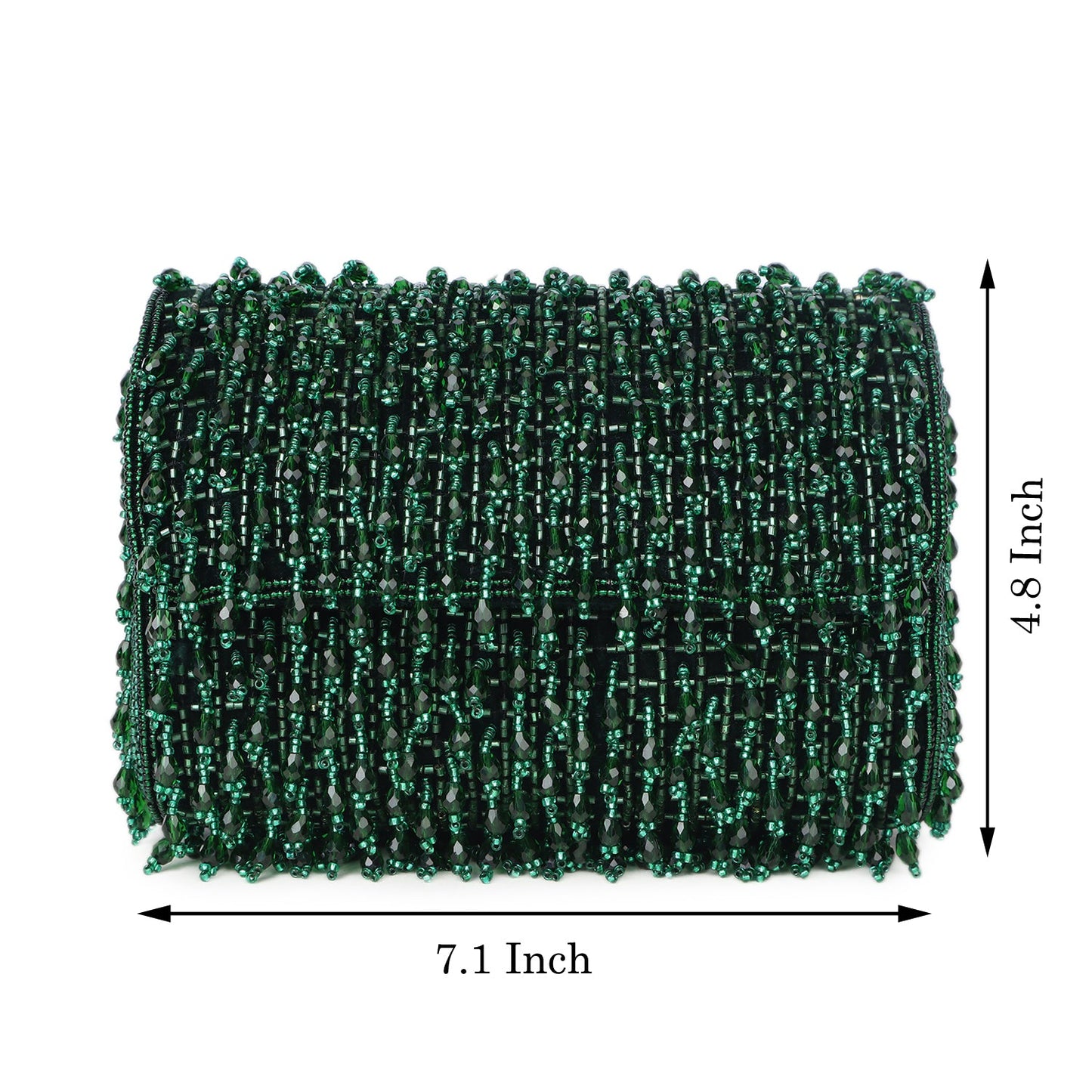 Magnolia Green Velvet Embellished Women Clutch