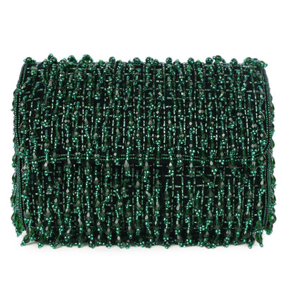 Magnolia Green Velvet Embellished Women Clutch