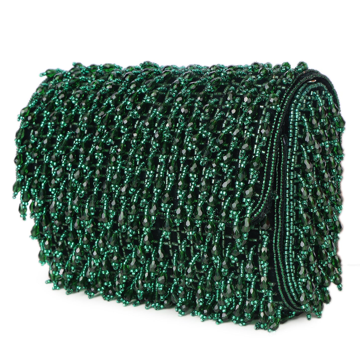 Magnolia Green Velvet Embellished Women Clutch