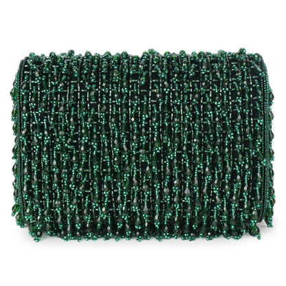 Magnolia Green Velvet Embellished Women Clutch