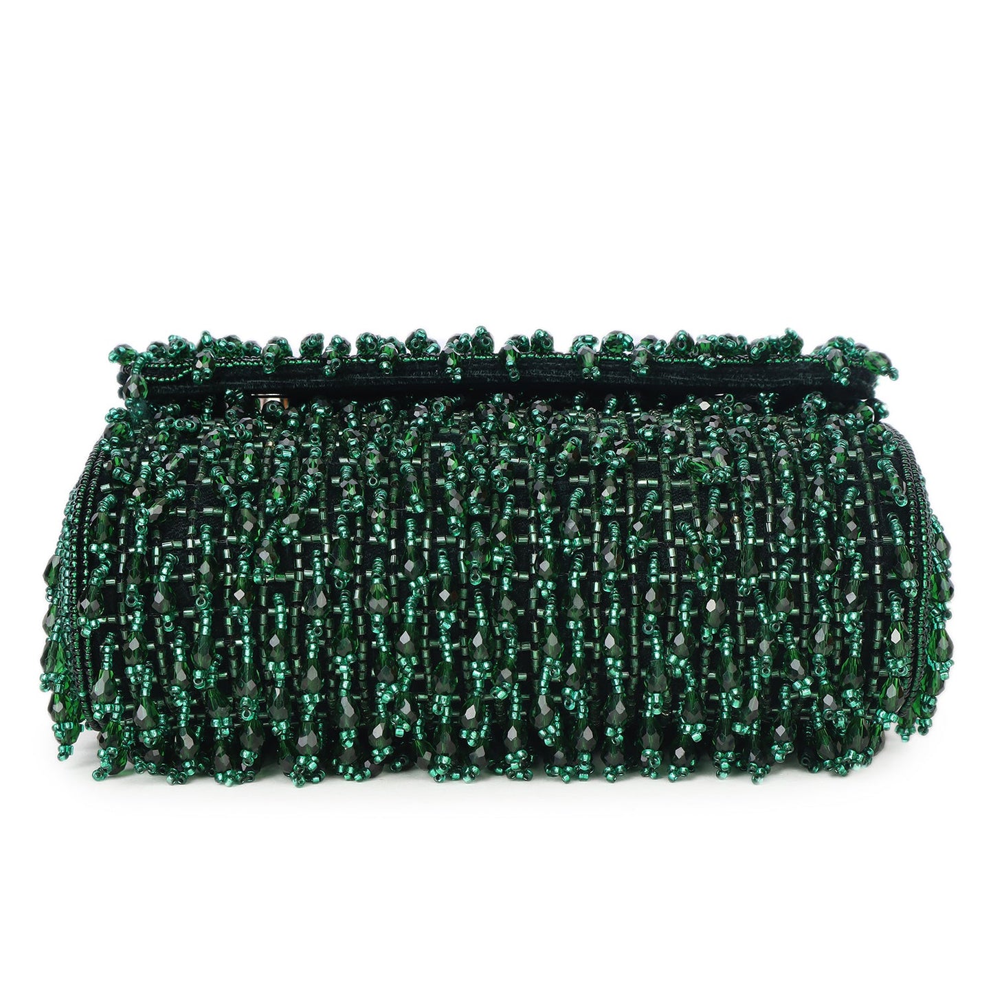 Magnolia Green Velvet Embellished Women Clutch