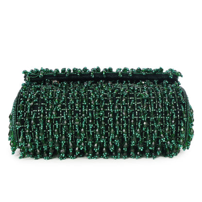 Magnolia Green Velvet Embellished Women Clutch