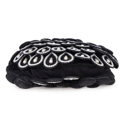 Magnolia Black Velvet Embellished Men Potli