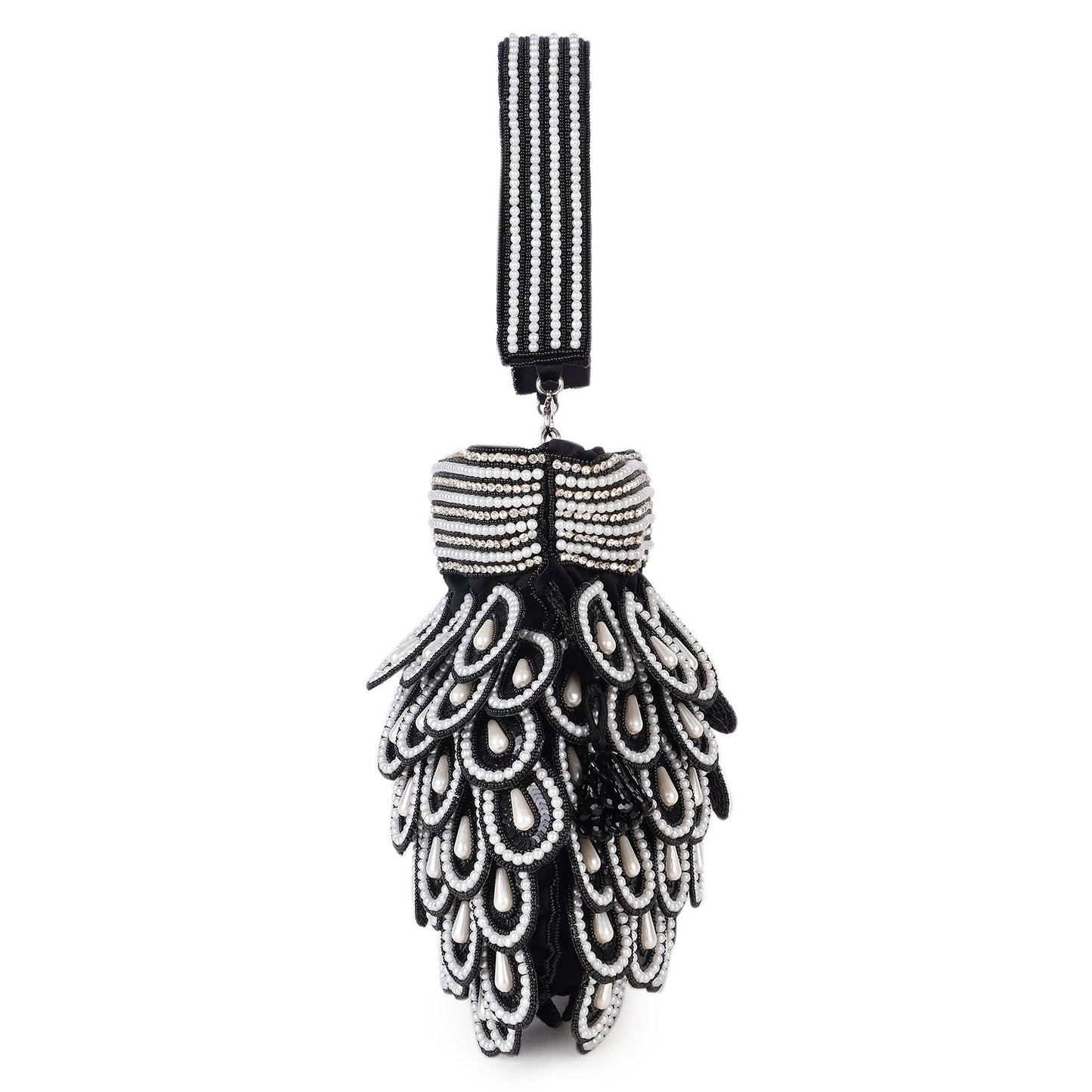Magnolia Black Velvet Embellished Men Potli